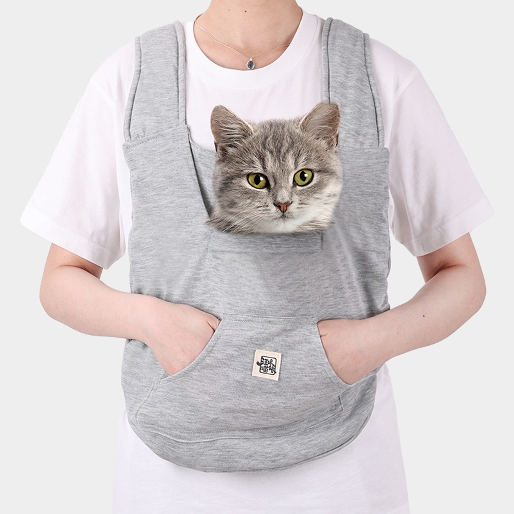 강아지슬링백 고양이 소형견 가방 외출 이동 산책 포대기 가슴배낭 노랑 - 상세 이미지 3
