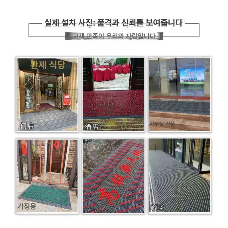 외부바닥매트 현관 도어매트 깔판 복도 발판 브러시 현관매트 현관코일매트 베란다바닥 2022년 싱글 브러시 그레이 블록 A 90x120CM 고무망치 포함 - 상세 이미지 2