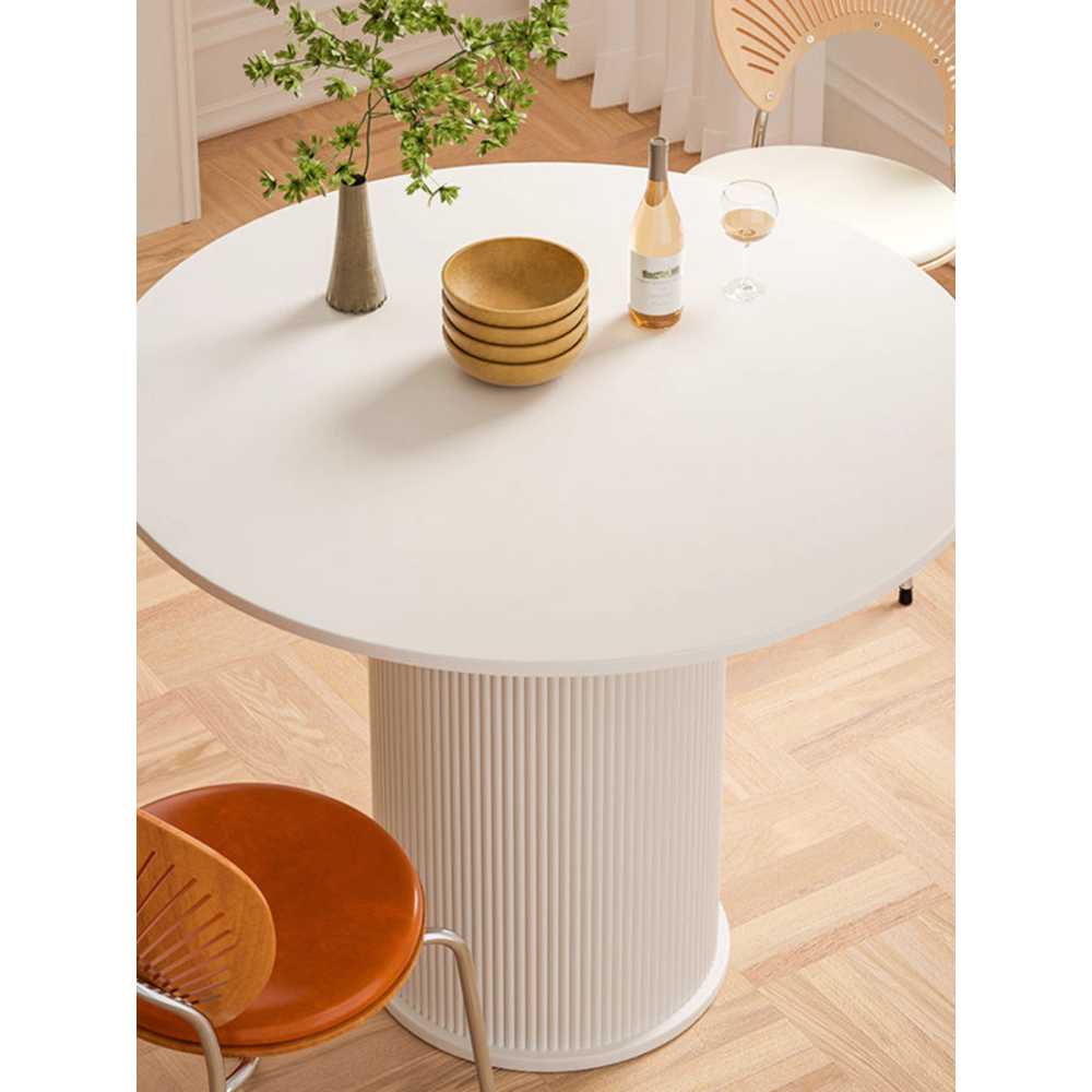 템바보드 식탁 카페 화이트 통 포세린 세라믹 원형 흰색암반 70CM - 상세 이미지 2