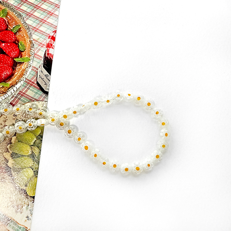 (30p) 6mm 베네치아 납작 라운드 비즈 꽃유리 비즈 구슬 원석 반지 팔찌 만들기 악세사리 부자재 - 상세 이미지 5