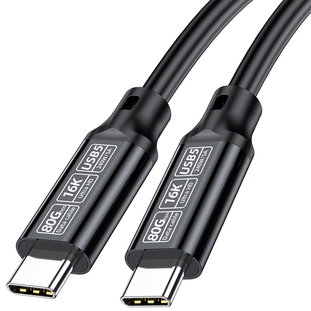 바라보고 USB5 C타입 고속충전 케이블 240W 80Gbps 16K 블랙, 1개, 2m - 상세 이미지 2