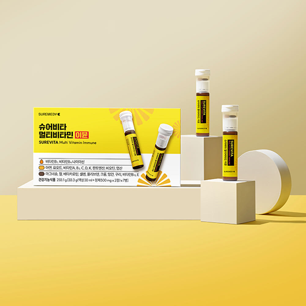 업그레이드 런칭 하루 한병 충전 완료 슈어비타 멀티 비타민 이뮨샷 비타민B군 최대 함량 대용량 30ml 7개입, 1개