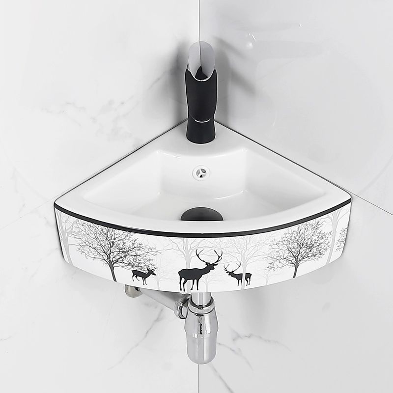 코너 구석 세면대 삼각 하수구 화장실 업소용 싱크대개수대 새면대 카페 공간 32cm 순백+온냉 전세트 - 상세 이미지 5