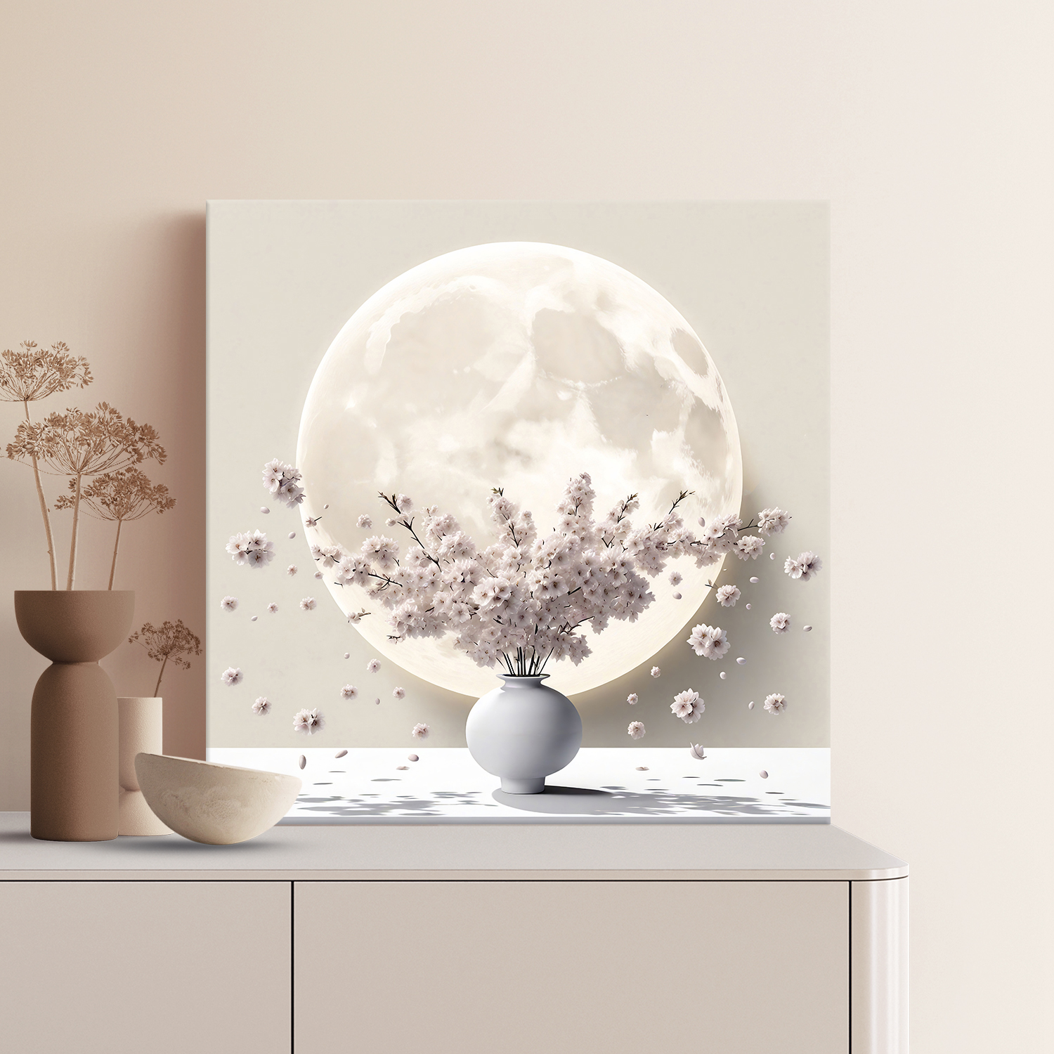 골든클로버클럽 캔버스액자 달항아리 풍수그림 80x80 거실인테리어 현관그림 대형액자 컬렉션