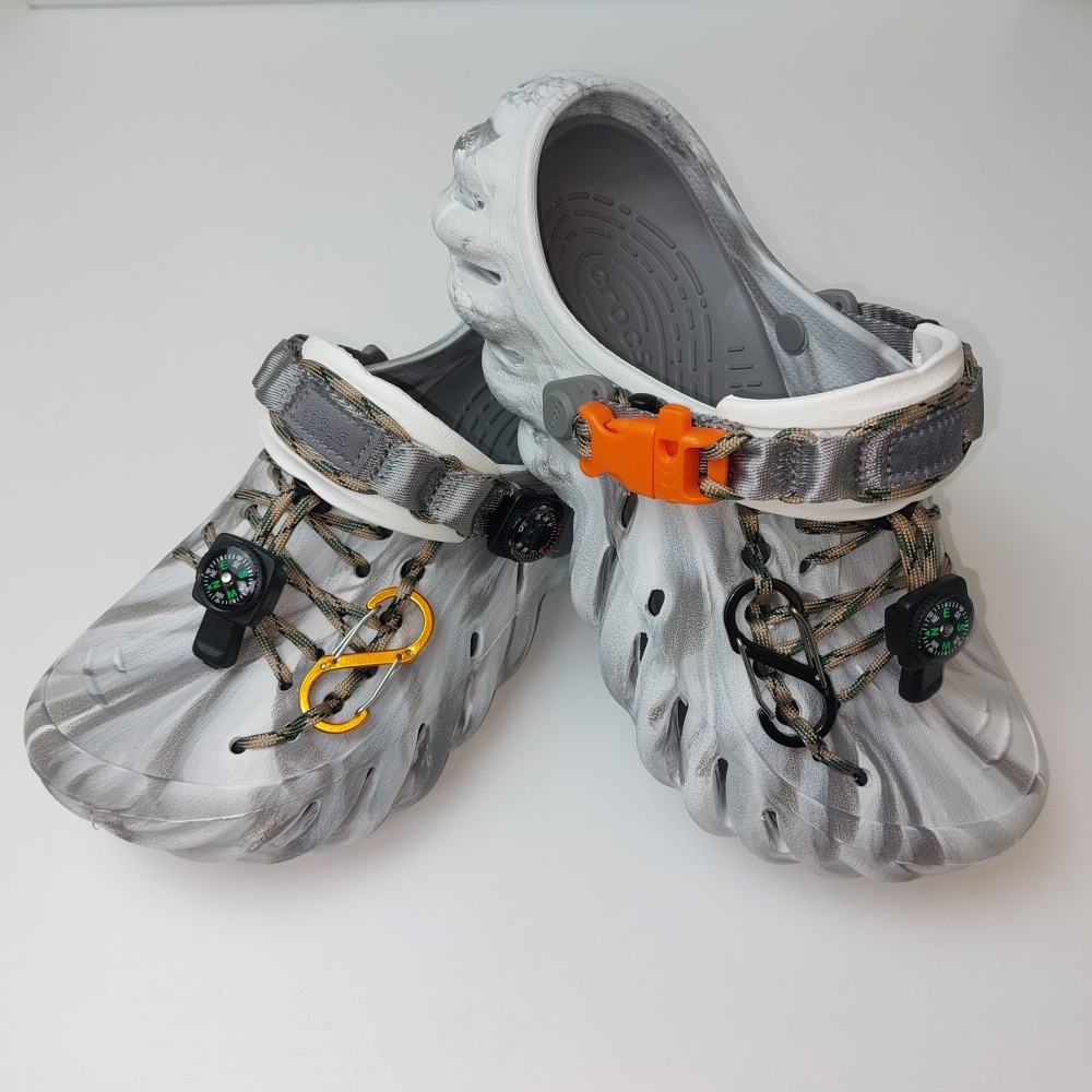 크록스 에코 클로그 본 블랙 파라코드 커스텀 슈즈 207937-2YJ