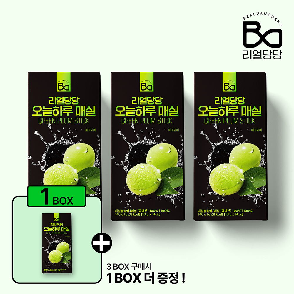 리얼당당 오늘하루 매실 스틱 임산부를 위한 무설탕 매실원액 엑기스 10g 14포, 4개