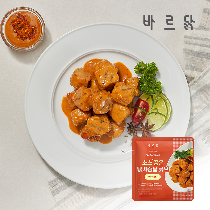 바르닭 소스품은 닭가슴살 큐브 쯔란마요 21팩 - 상품 이미지