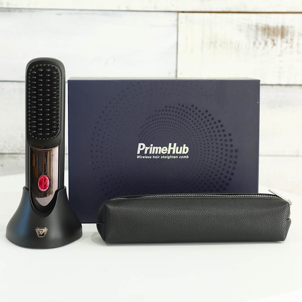 2025년 8월 신제품 프라임허브 무선 빗 고데기 청담스타일 헤어 뿌리 볼륨 매직기 브러쉬