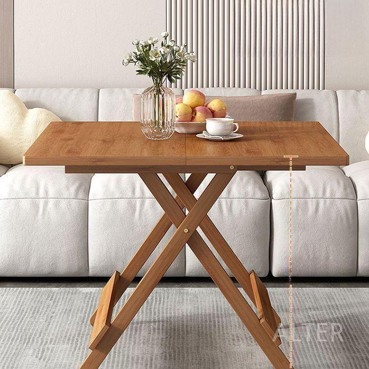 원목 접이식 식탁 거실 모던 이동식 공간활용 탁자 테이블 우드 원색-80x80cm(높이 60cm) - 상세 이미지 2