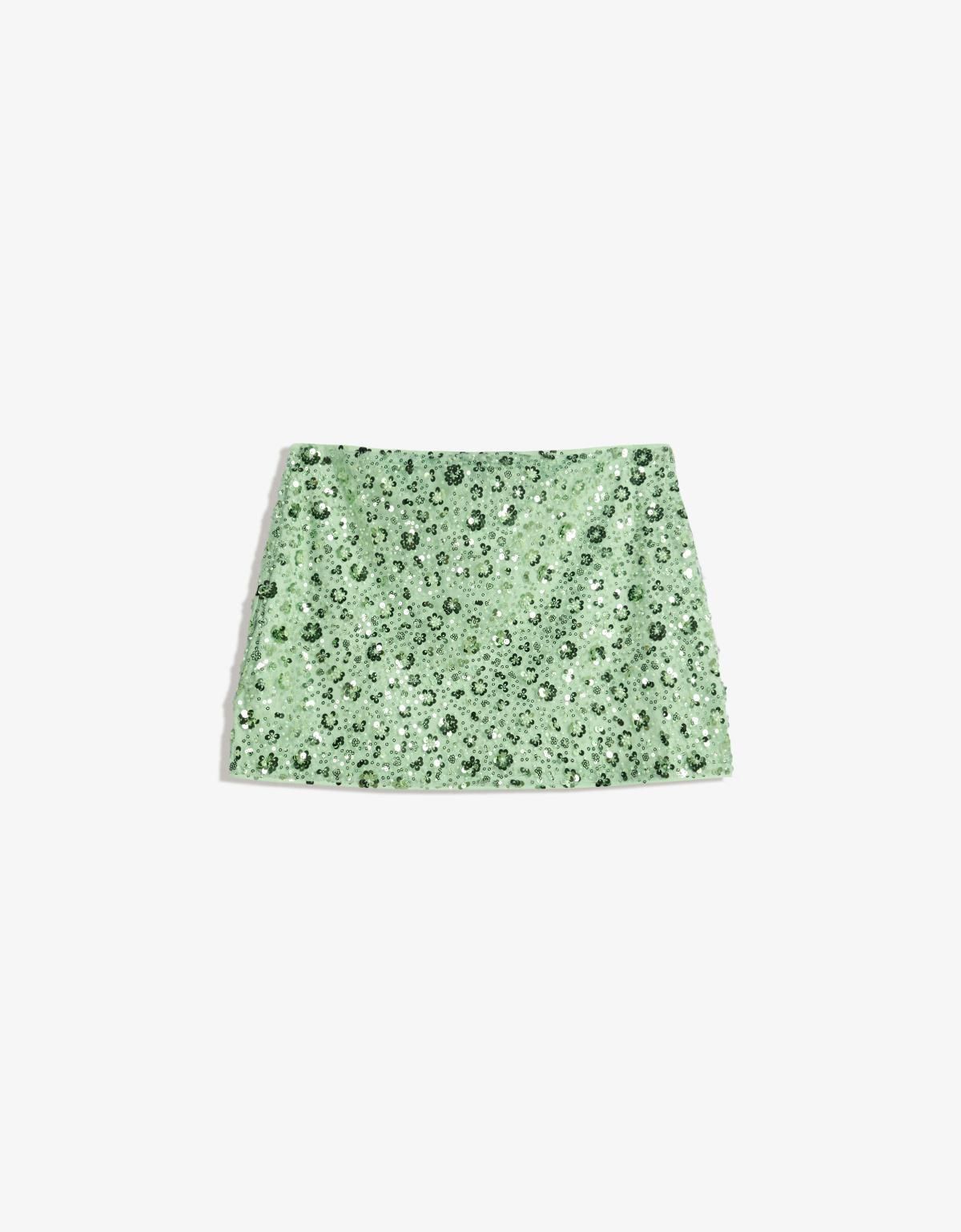 버쉬카 샤이니 스팽글 미니 스커트 6086/707 GREEN - 상세 이미지 2