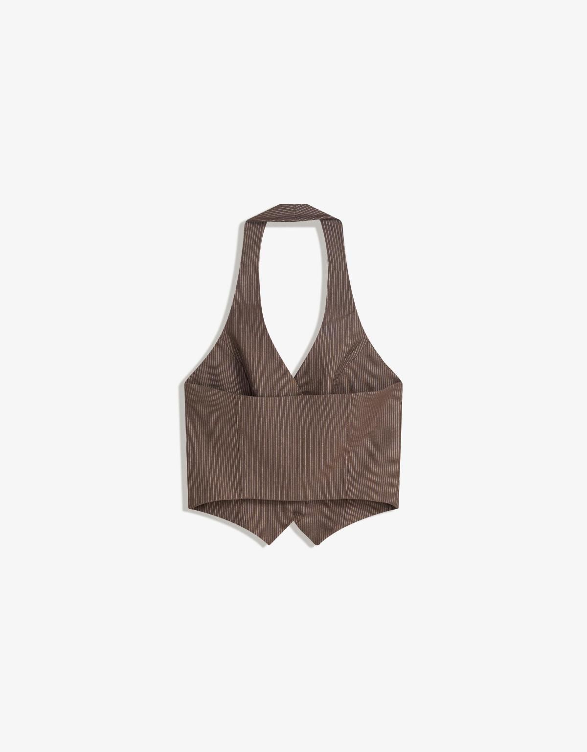 버쉬카 테일러드 스트라이프 벵갈린 베스트 8572/707 BROWN - 상세 이미지 2
