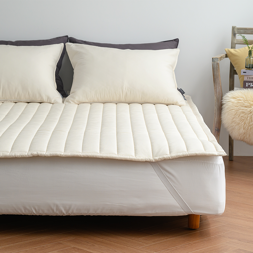 쿠에뜨 모달패드 알러지케어 버블 심플 모던 SS 논슬립 고정밴드 무지침대패드