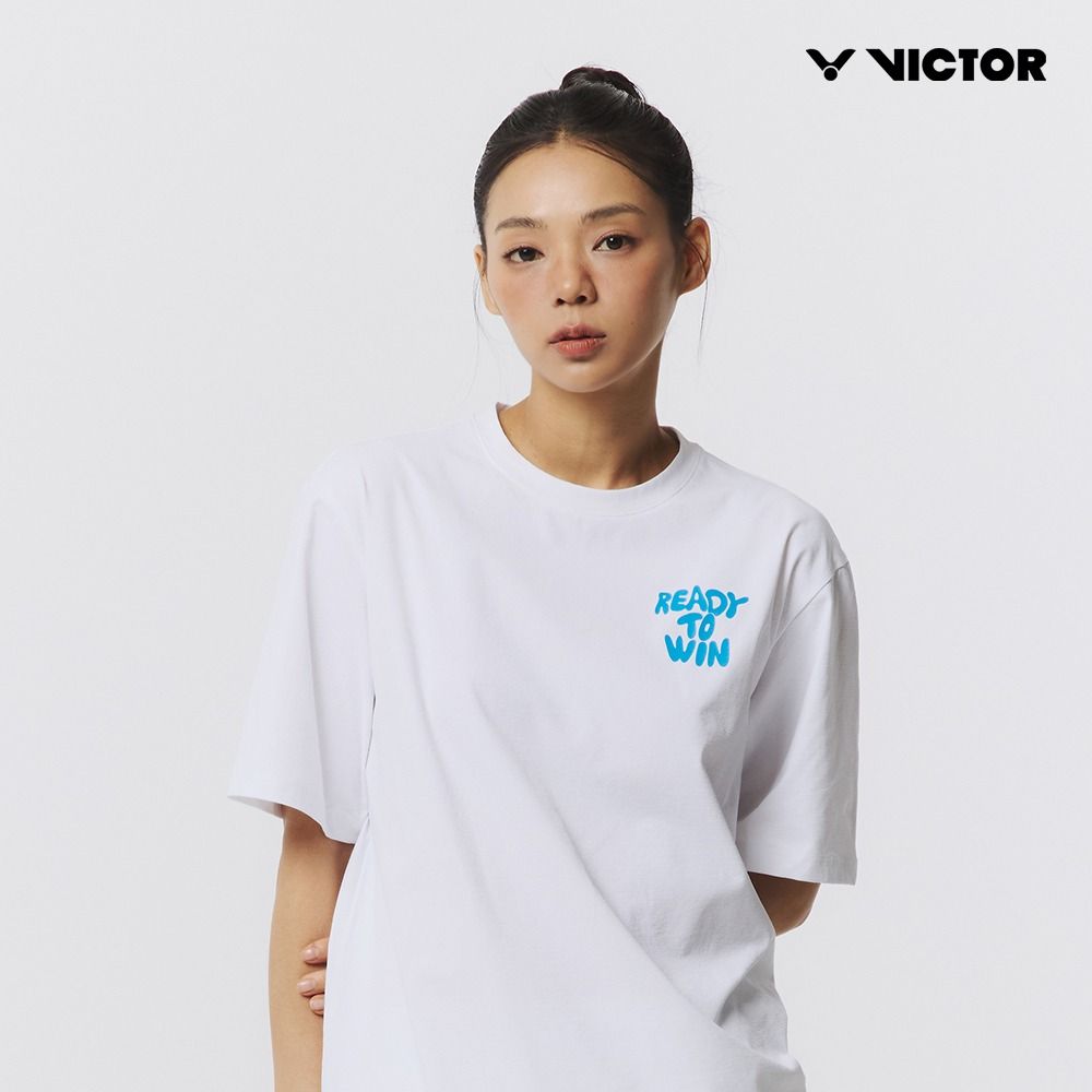 빅터 배드민턴 남여공용 오버핏 반팔라운드티셔츠 VT25CTO202U 화이트 - 메인 이미지