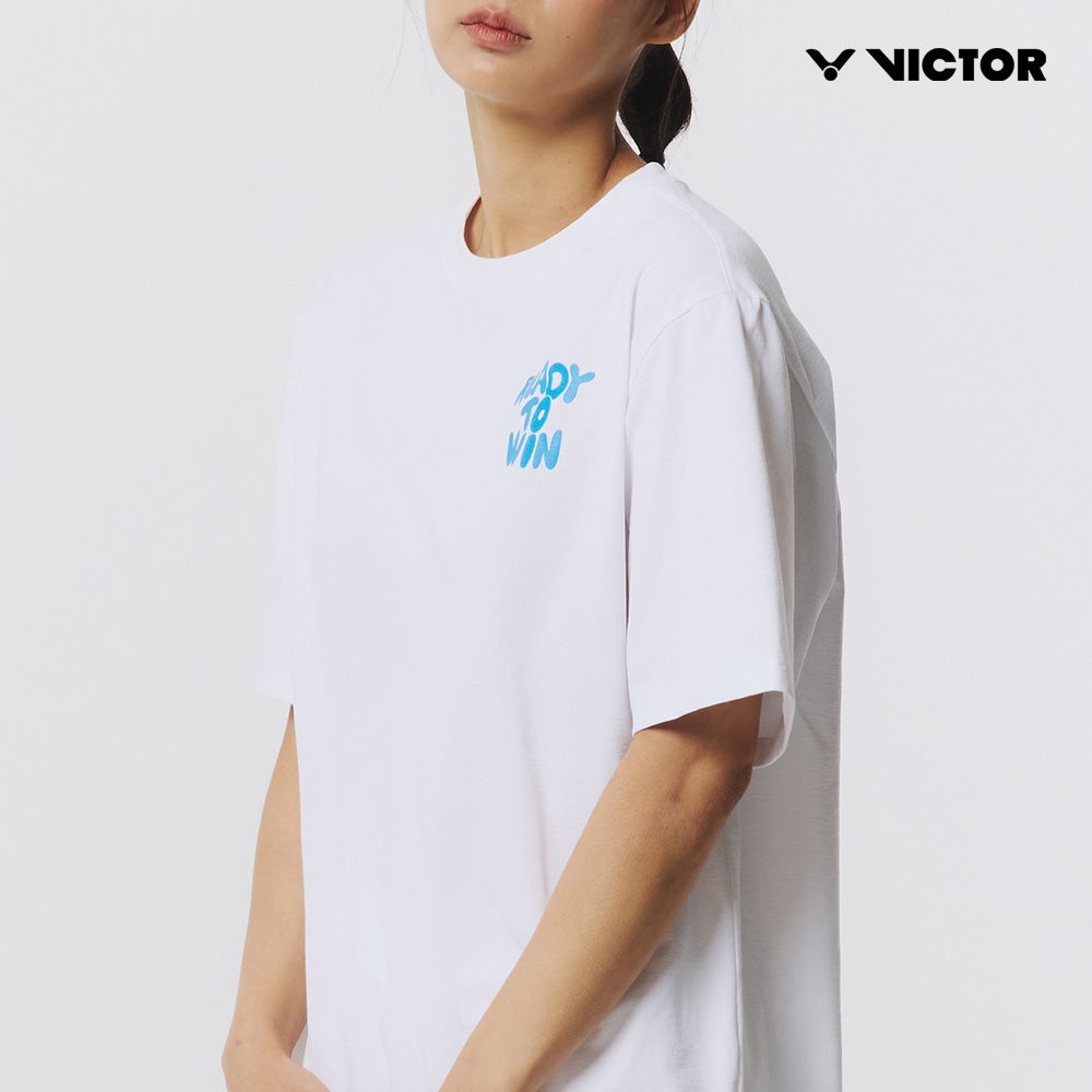 빅터 배드민턴 남여공용 오버핏 반팔라운드티셔츠 VT25CTO202U 화이트 - 상세 이미지 4