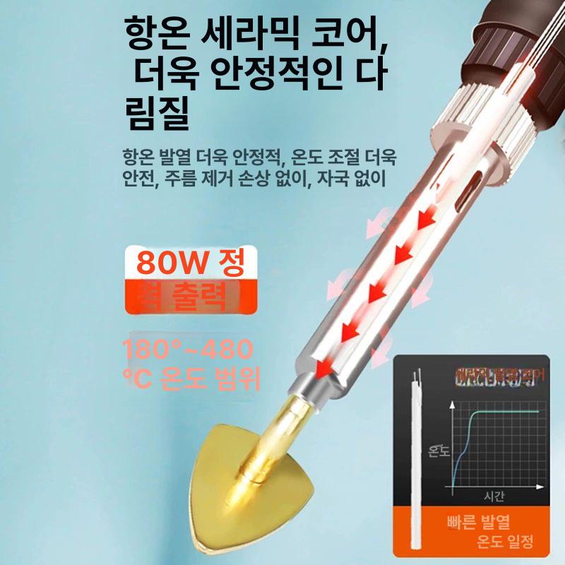 범퍼수리 인두기 납땜 가죽 스테이션 다리미 온도조절 납땜인두 납땜인두기 고효율 대면적 다림질 60W 조절 벨벳 - 상세 이미지 5