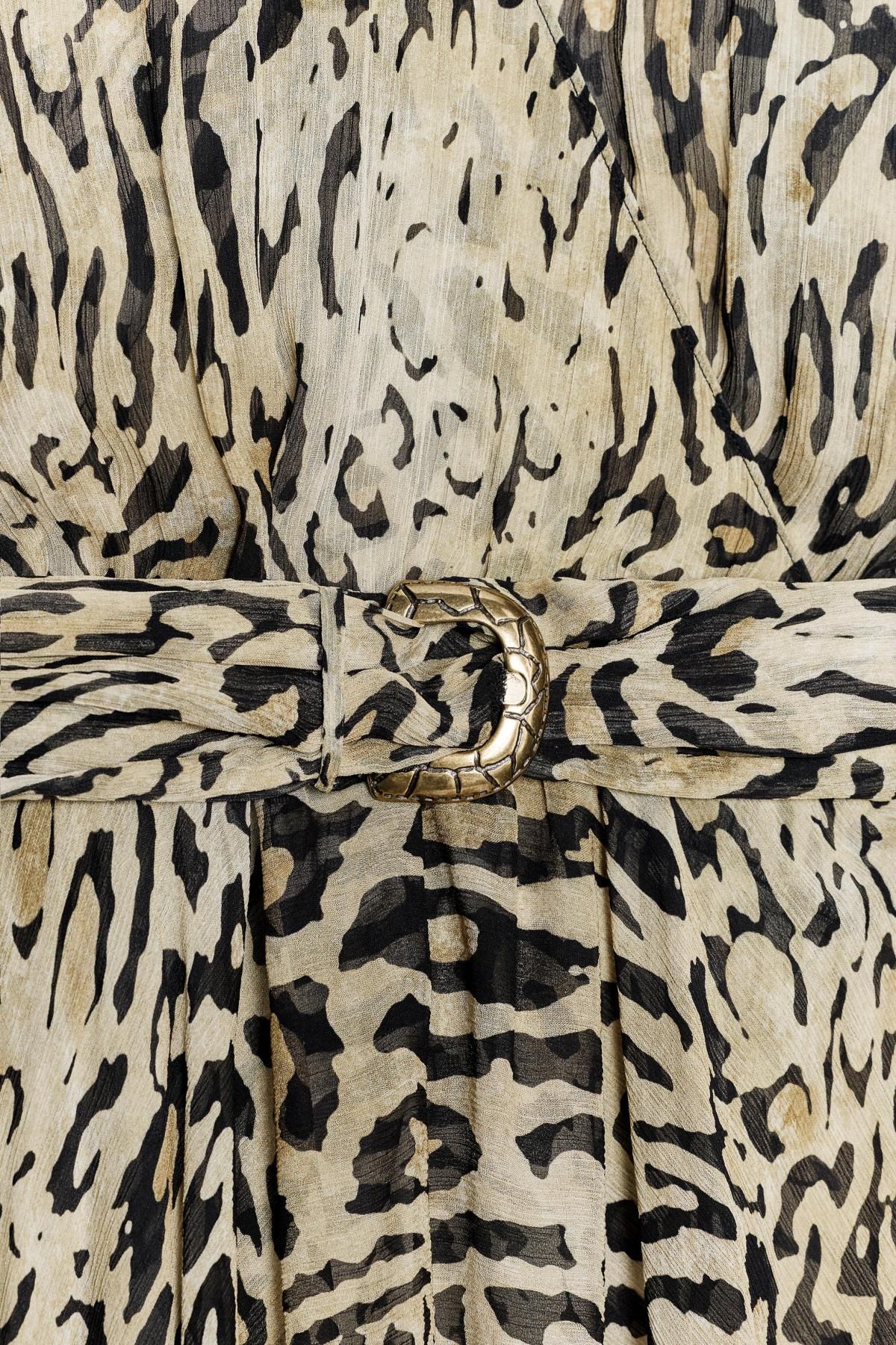 자라 애니멀프린트 시스루 벨트 롱 블라우스 8551/067 LEOPARD - 상세 이미지 5
