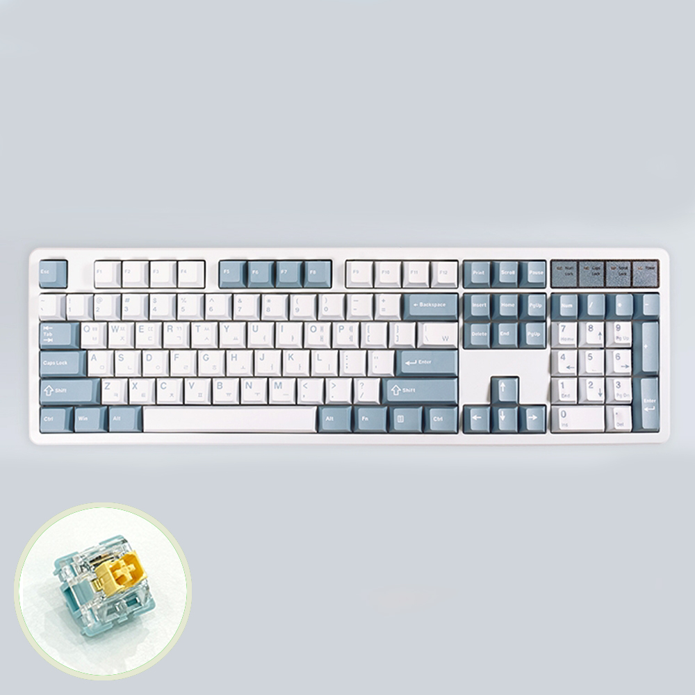 큐센 Q104 8K 풀윤활 가스켓 유무선 기계식 키보드 슈팅스타, 저소음 바다소금축, 47g