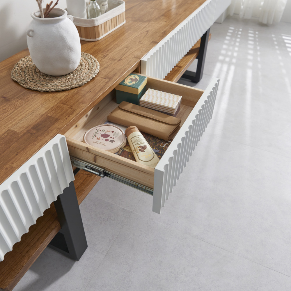 쿠쿠2 2100 원목 높은 티비다이 안방 티비장 거실 TV 다이 장식장