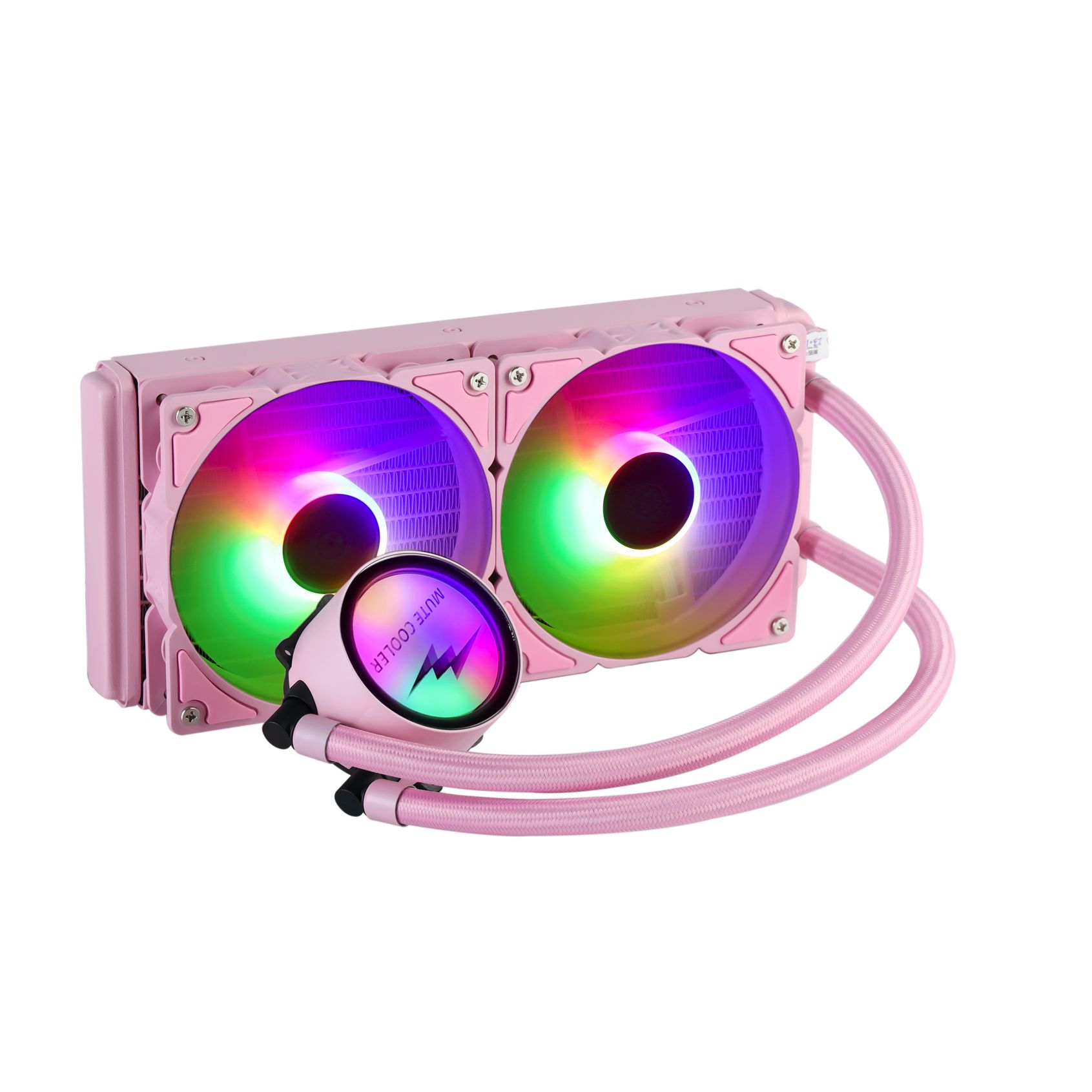 핑크 수냉 쿨러 버전2 알루미늄 RGB 트위스터 구리 냉풍 240ARGB 화이트 - 상품 이미지
