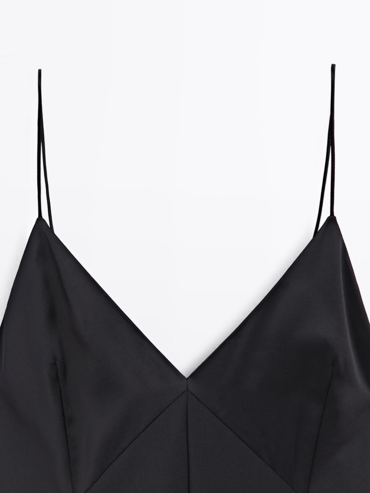 마시모두띠 브이넥 슬리브리스 롱 고데트 원피스 9105/950 NAVY BLUE - 상세 이미지 4