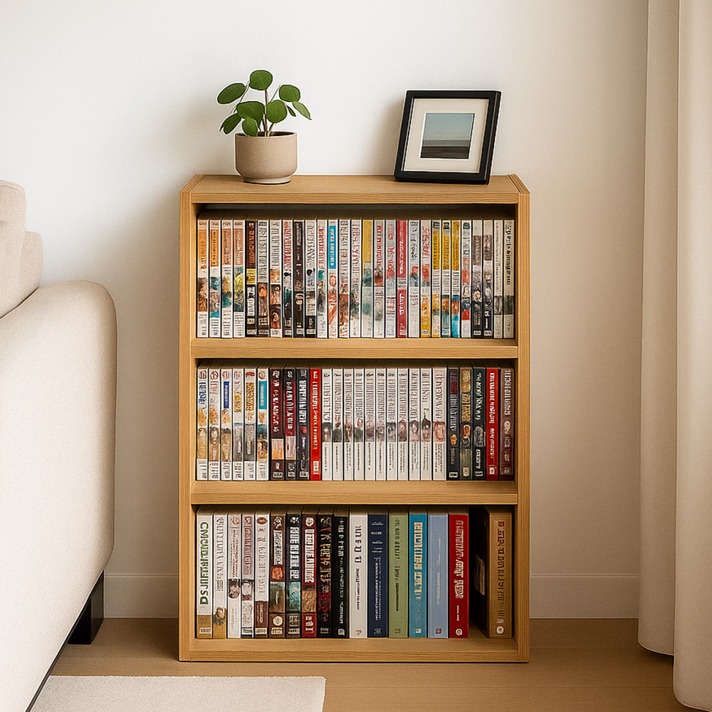 만화책장 원목 쇼파옆 침대옆 미니 만화책 낮은 책장 자작나무 3단