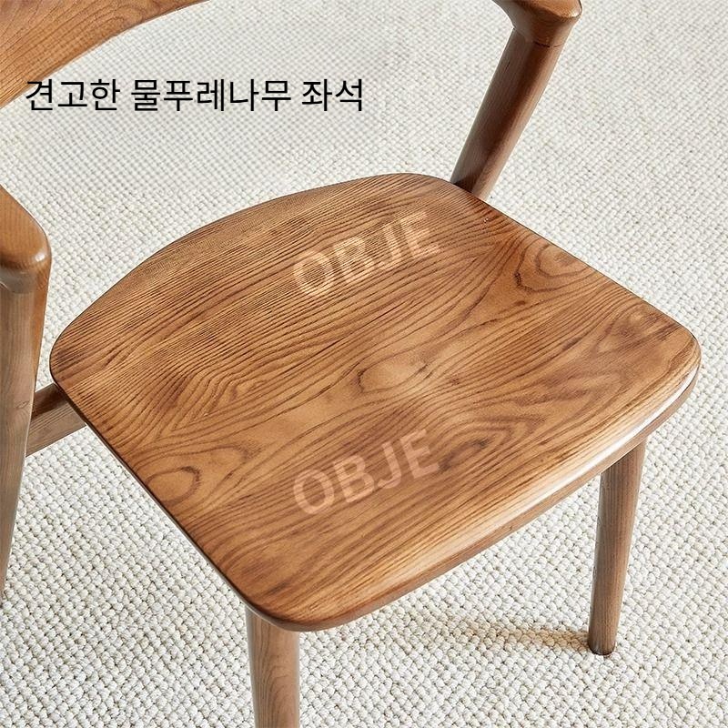오브제 물푸레 원목식탁의자 다이닝 체어 레스토랑 카페 사무실 의자 우드의자 - 상세 이미지 4