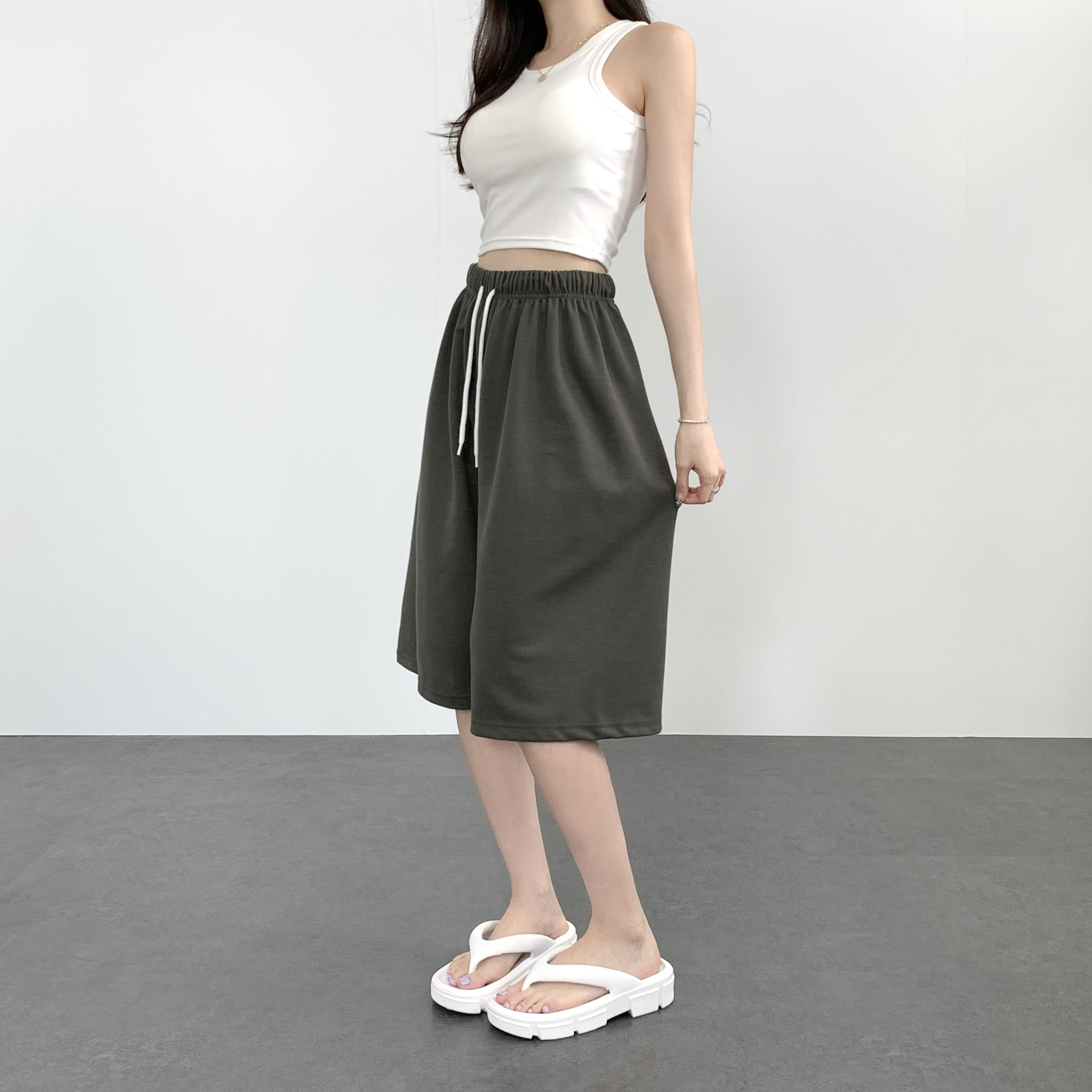 여성 버뮤다팬츠 버뮤다반바지 트랙팬츠 - 상세 이미지 5