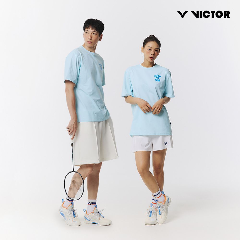 빅터 배드민턴 남여공용 오버핏 반팔라운드티셔츠 VT25CTO203U 에코 블루 - 상세 이미지 4
