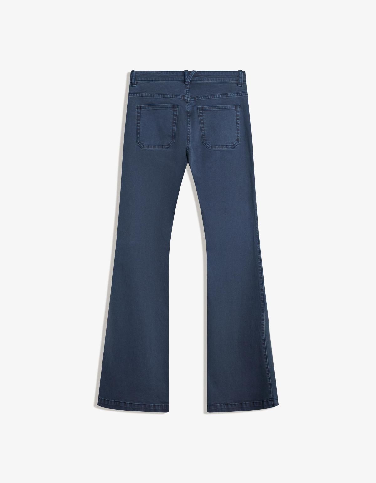 버쉬카 데님 플랩 포켓 플레어 팬츠 5130/388 NAVY - 상세 이미지 2