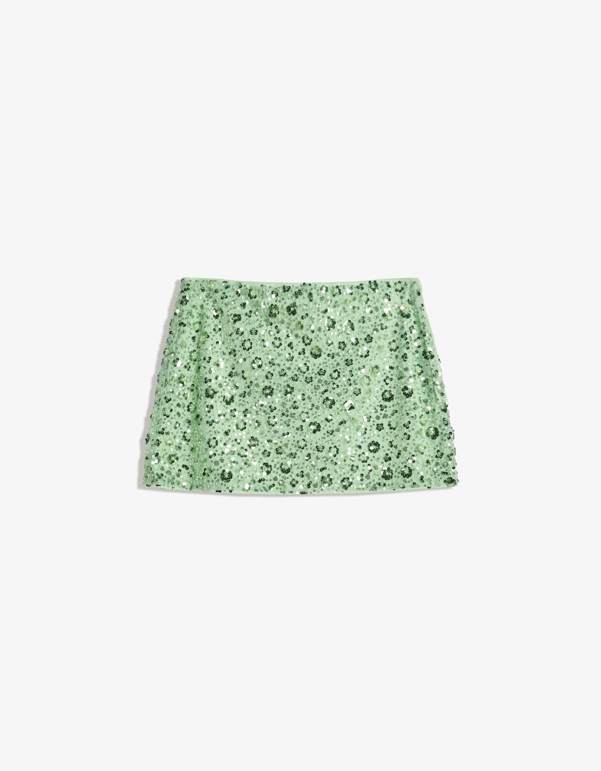 버쉬카 샤이니 스팽글 미니 스커트 6086/707 GREEN - 상세 이미지 3