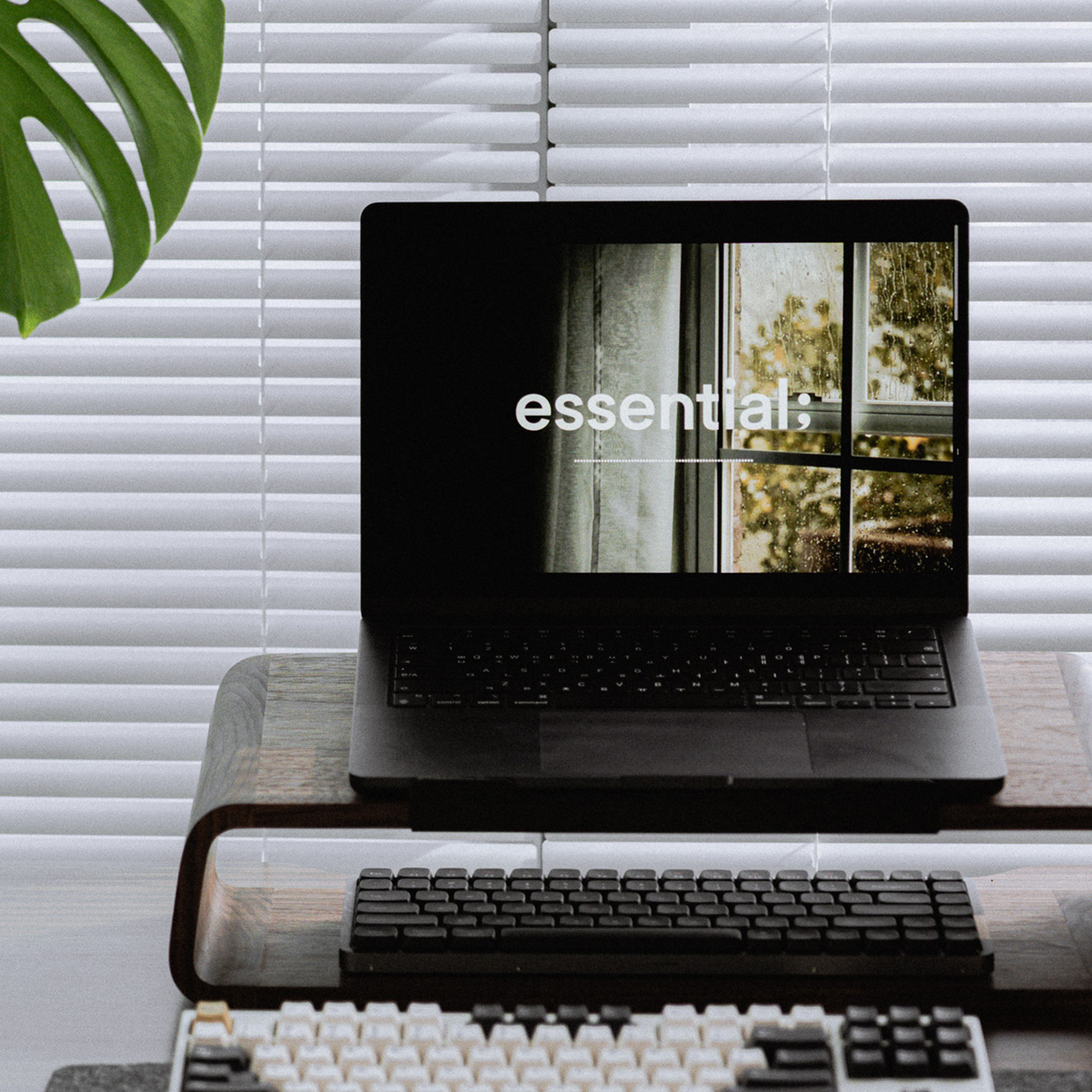 오롯이제작소 소담 미니멀 맥북 스탠드 데스크선반 W490 x D200 x H140, 1단, 월넛 - 상세 이미지 3
