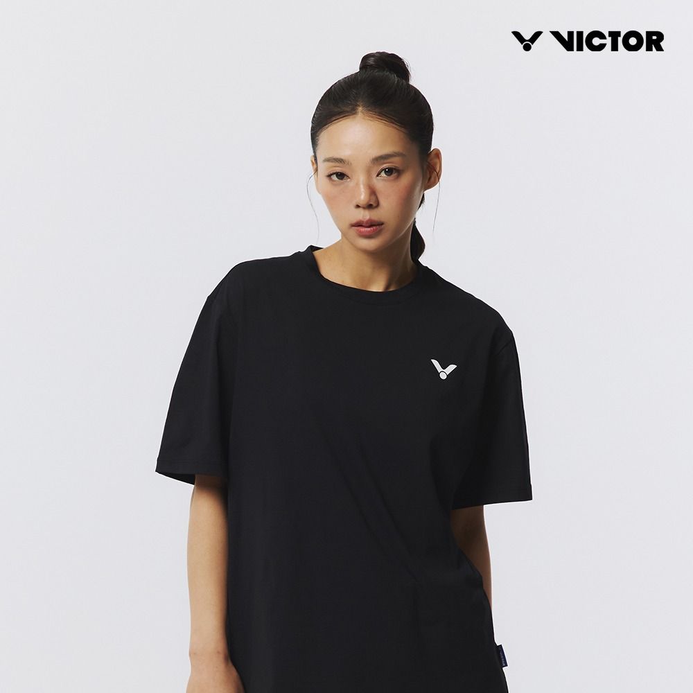 빅터 배드민턴 남여공용 오버핏 반팔라운드티셔츠 VT25CTO207U 블랙 - 상세 이미지 3