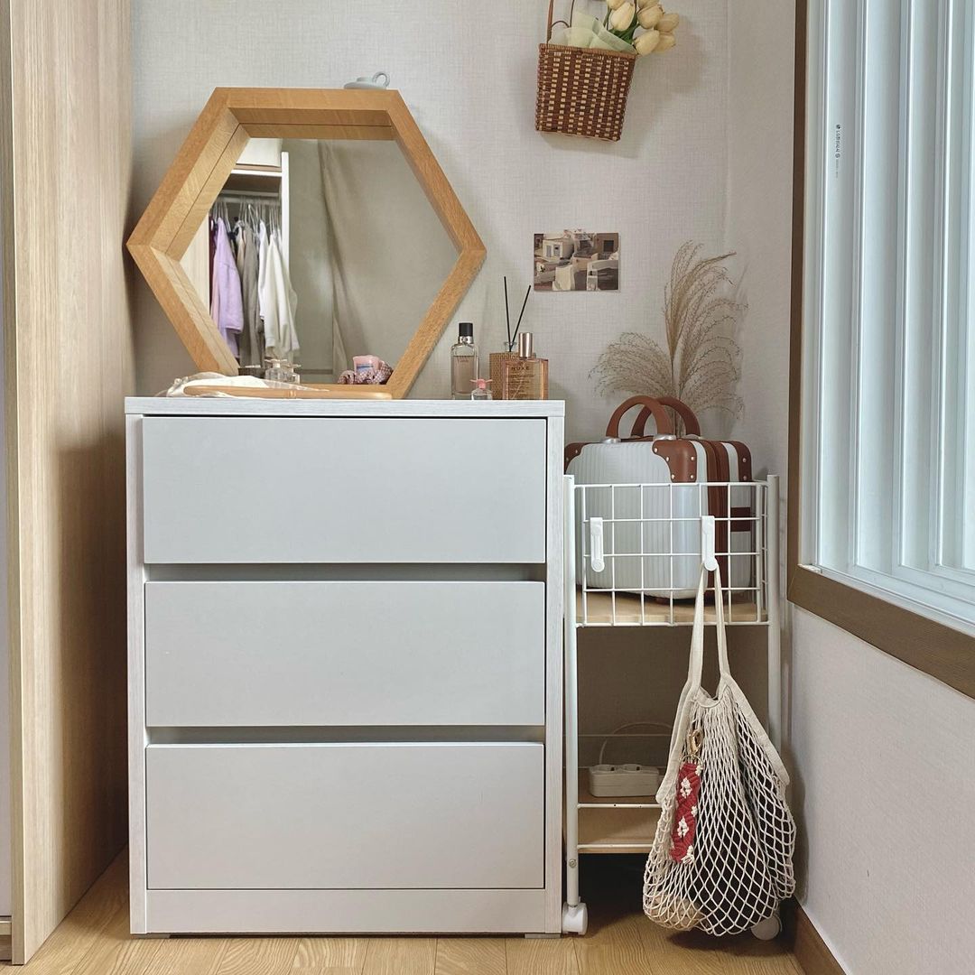 속깊은 마일드 서랍장 수납 드레스룸 거실 침실 정리 가구 600x450x750mm, 3단, 오프화이트 - 상세 이미지 4