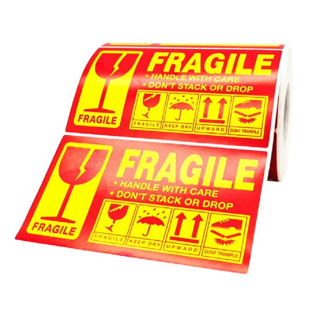 파손주의 라벨 스티커 fragile 300매 택배박스 1롤 - 메인 이미지
