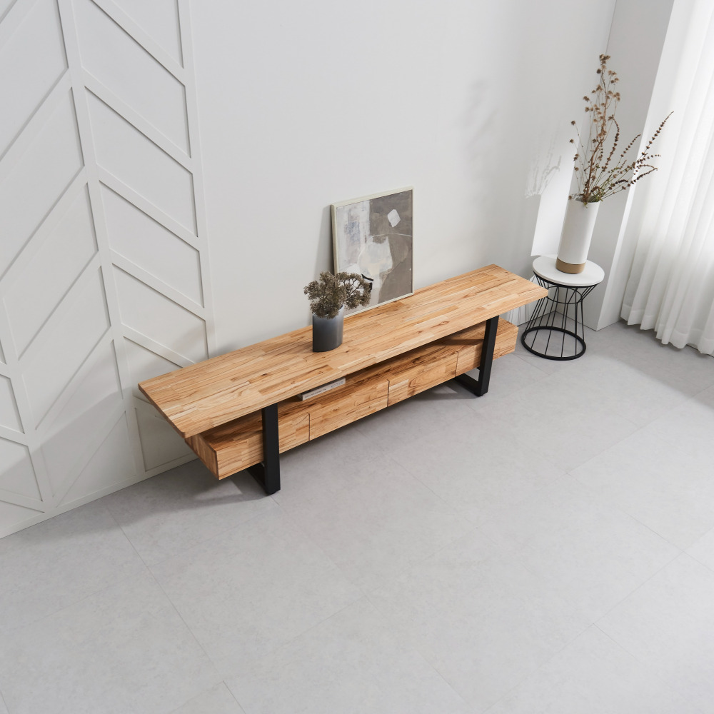 쿠쿠2 2100 원목 높은 티비다이 안방 티비장 거실 TV 다이 장식장