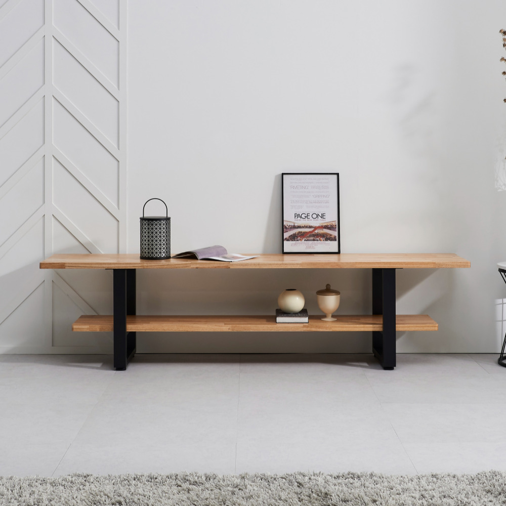 쿠쿠1 2100 원목 높은 티비다이 안방 티비장 거실 TV 다이 장식장