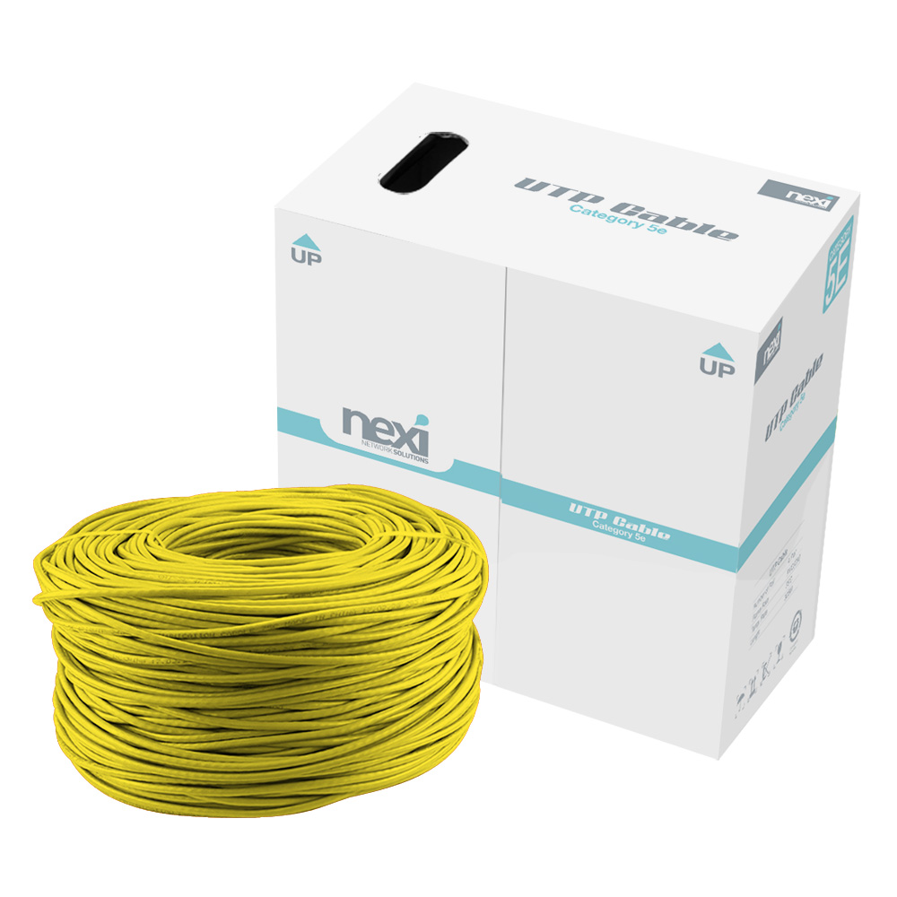 랜박스 CAT5E 랜케이블 CAT6 UTP 네트워크 시공용 원자재 롤 300m, 옐로우 - 상품 이미지