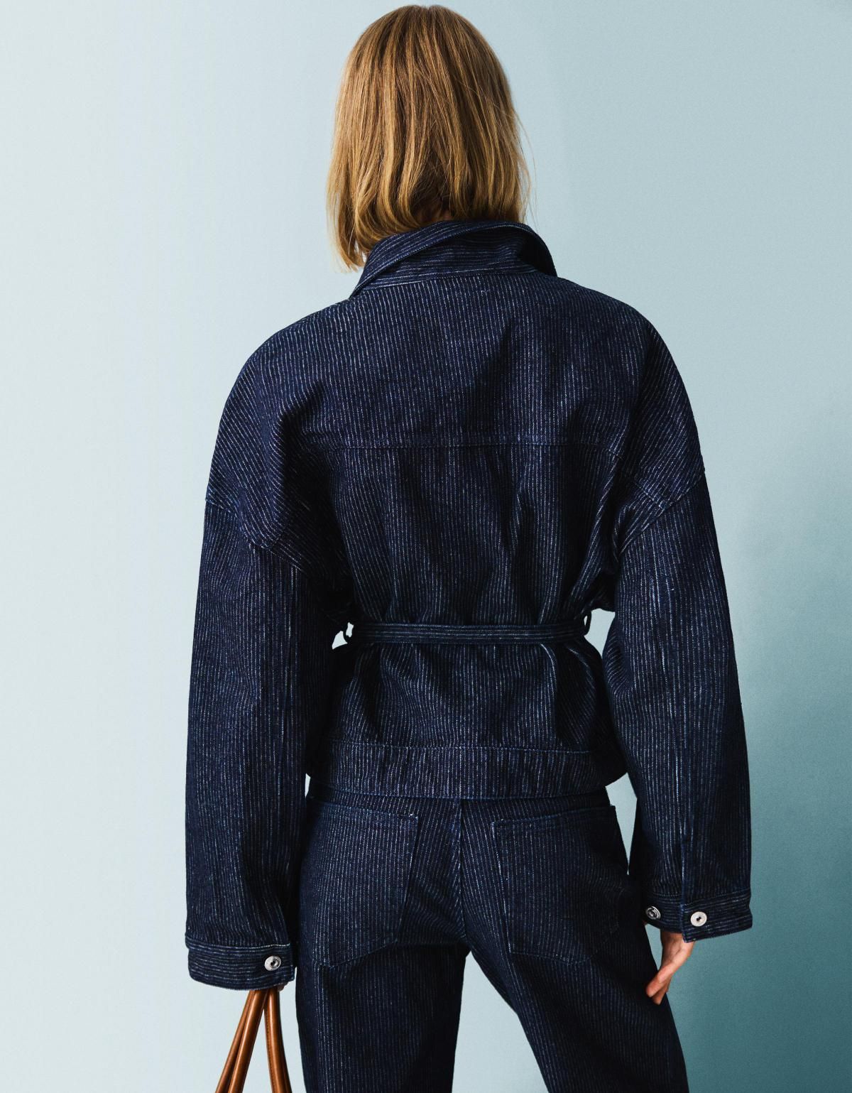 버쉬카 테크니컬 스트라이프 데님 재킷 6595/156 NAVY - 상세 이미지 3