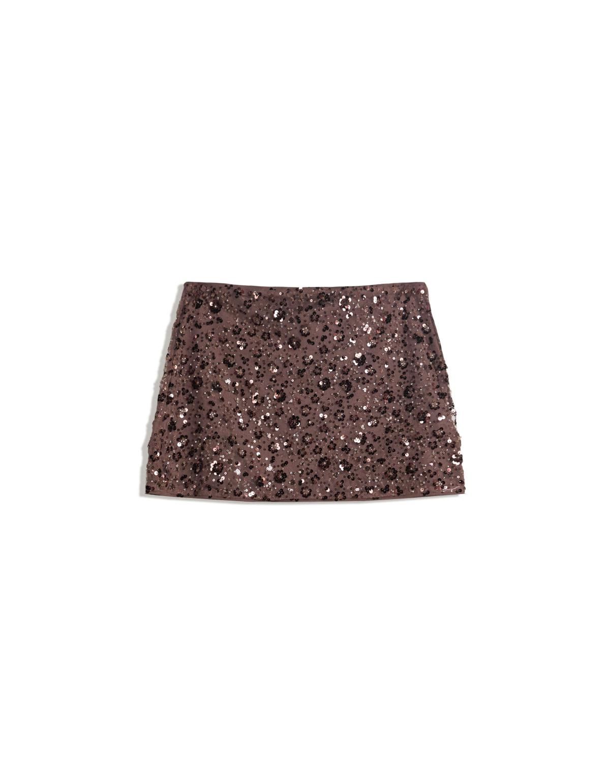 버쉬카 글리터 시퀸 미니 스커트 6086/707 BROWN 이미지 8
