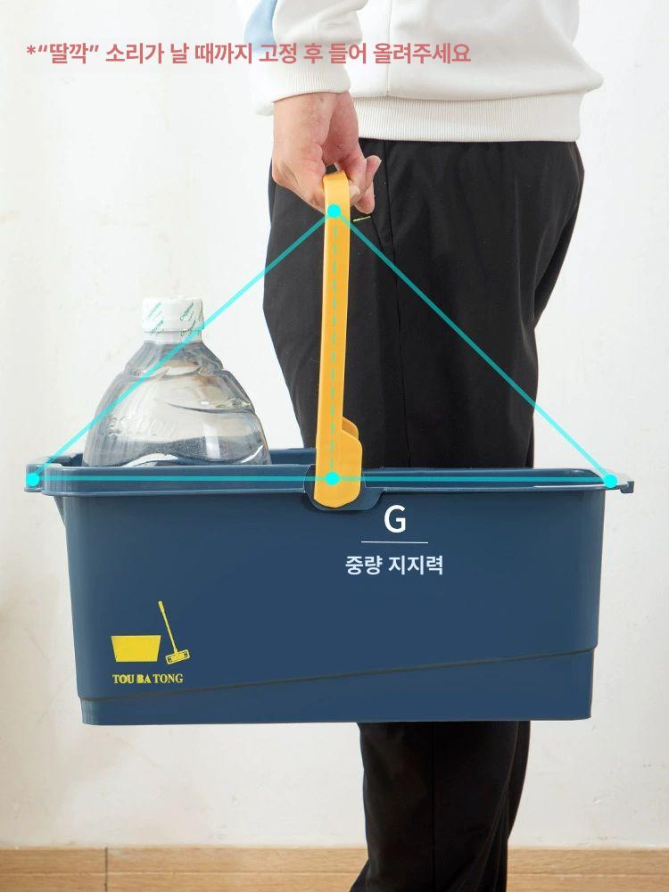 휴대용 대걸레세척통 세차 바퀴 기본형 발송 진한 대걸레 물걸레 청소밀대 다크그린 업그레이드형 - 상세 이미지 4