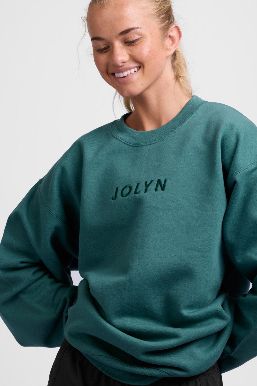 졸린 Roxanne Oversized Fleece Crewneck - Cactus - 상세 이미지 5