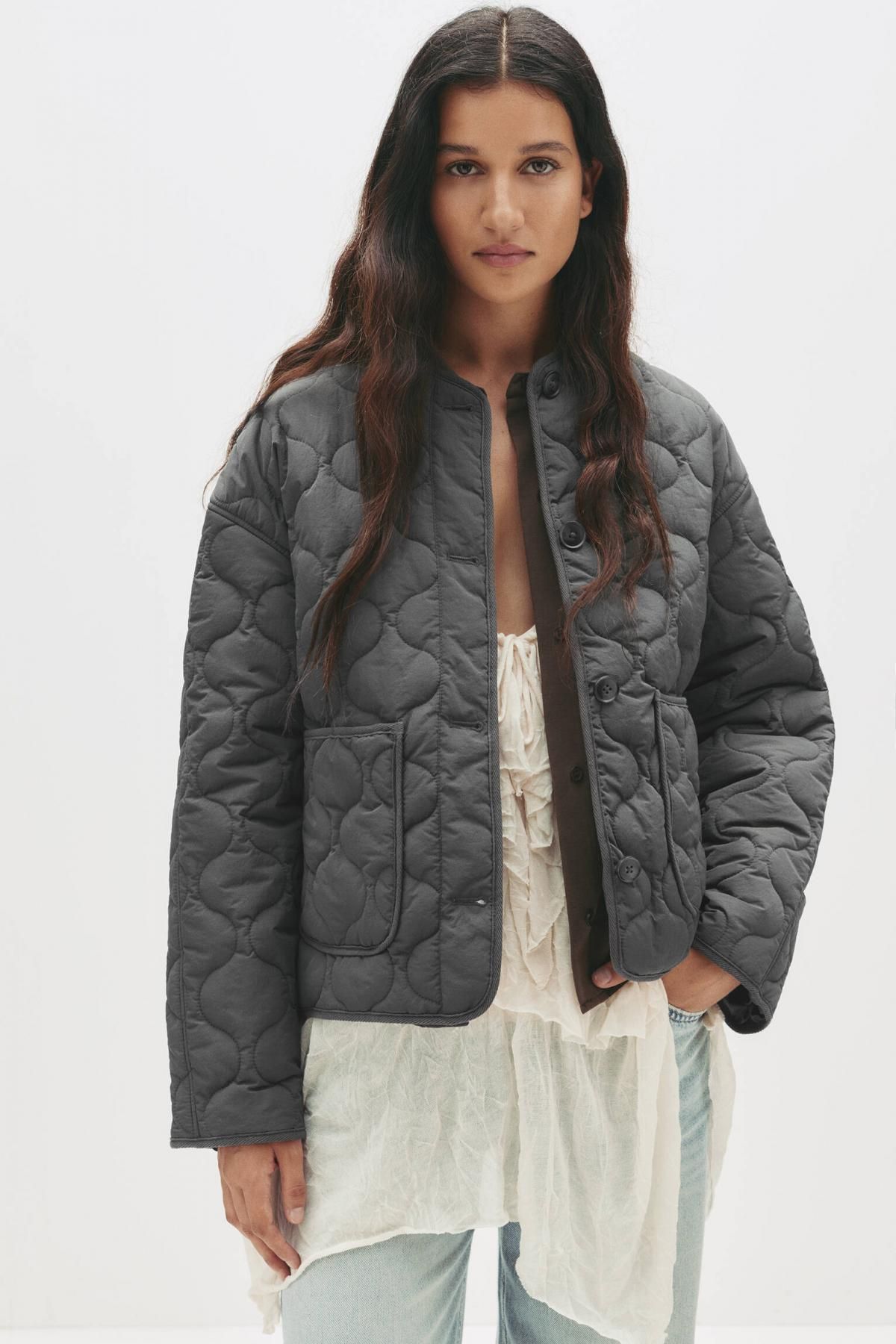 풀앤베어 경량 퀼팅 패딩 재킷 7700/340 ANTHRACITE GREY - 상세 이미지 5