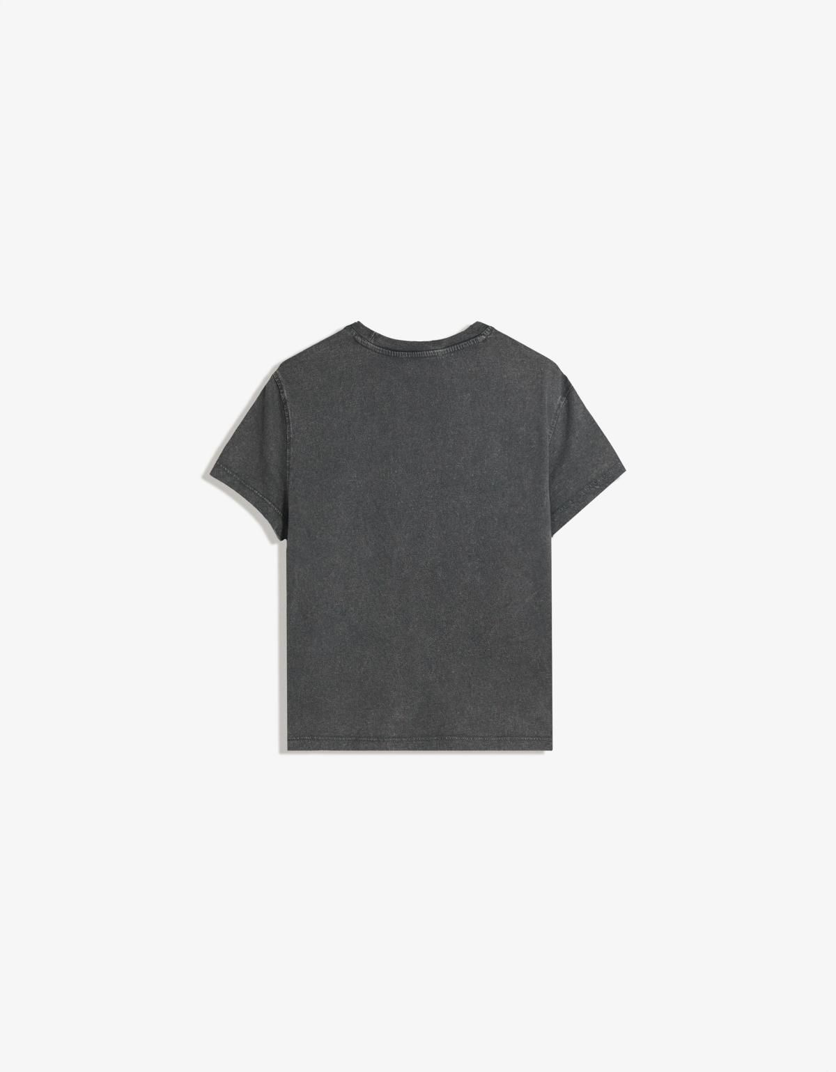 버쉬카 프린트 레트로 반팔 티셔츠 7597/443 DARK GREY - 상세 이미지 2