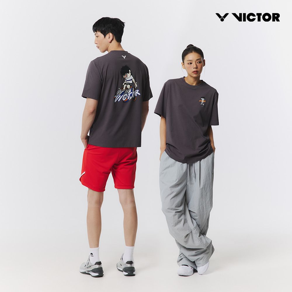 빅터 배드민턴 남여공용 오버핏 반팔라운드티셔츠 VT25CTO209U 차콜 - 상세 이미지 5