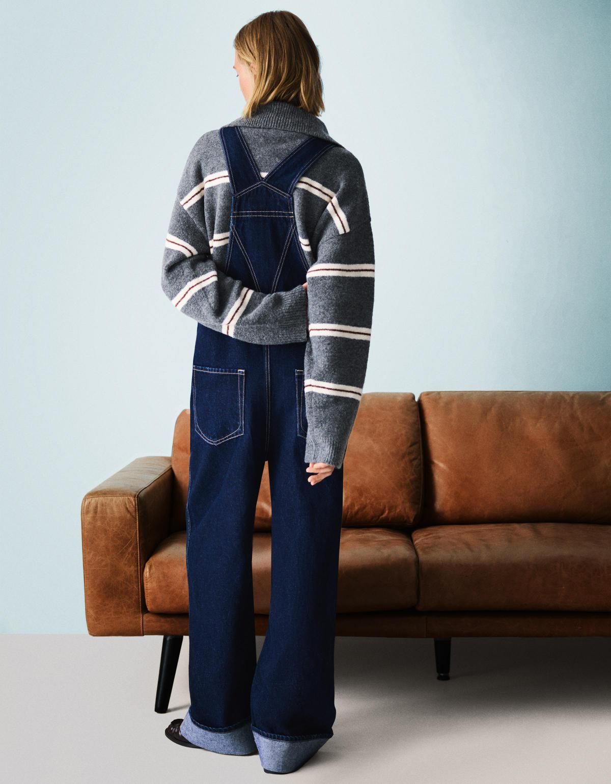 버쉬카 오버사이즈 데님 스트랩 점프수트 3485/534 NAVY - 상세 이미지 4
