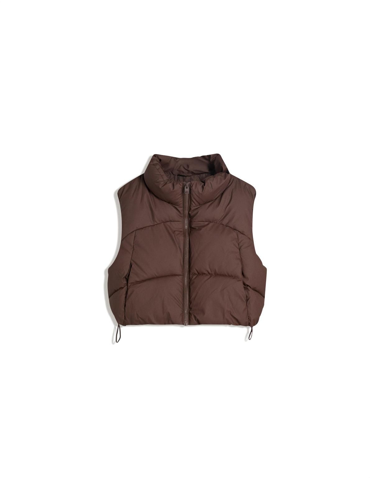버쉬카 트렌디 브라운 크롭 패딩 베스트 1529/200 BROWN - 상세 이미지 2