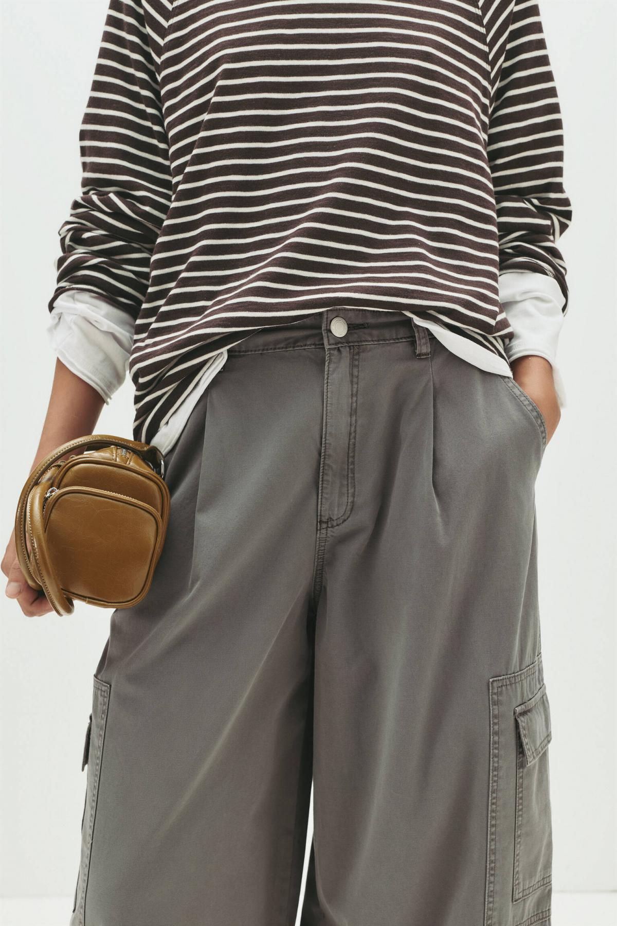 풀앤베어 벌룬핏 코튼 카고 와이드 팬츠 7675/337 MEDIUM GREY - 상세 이미지 4