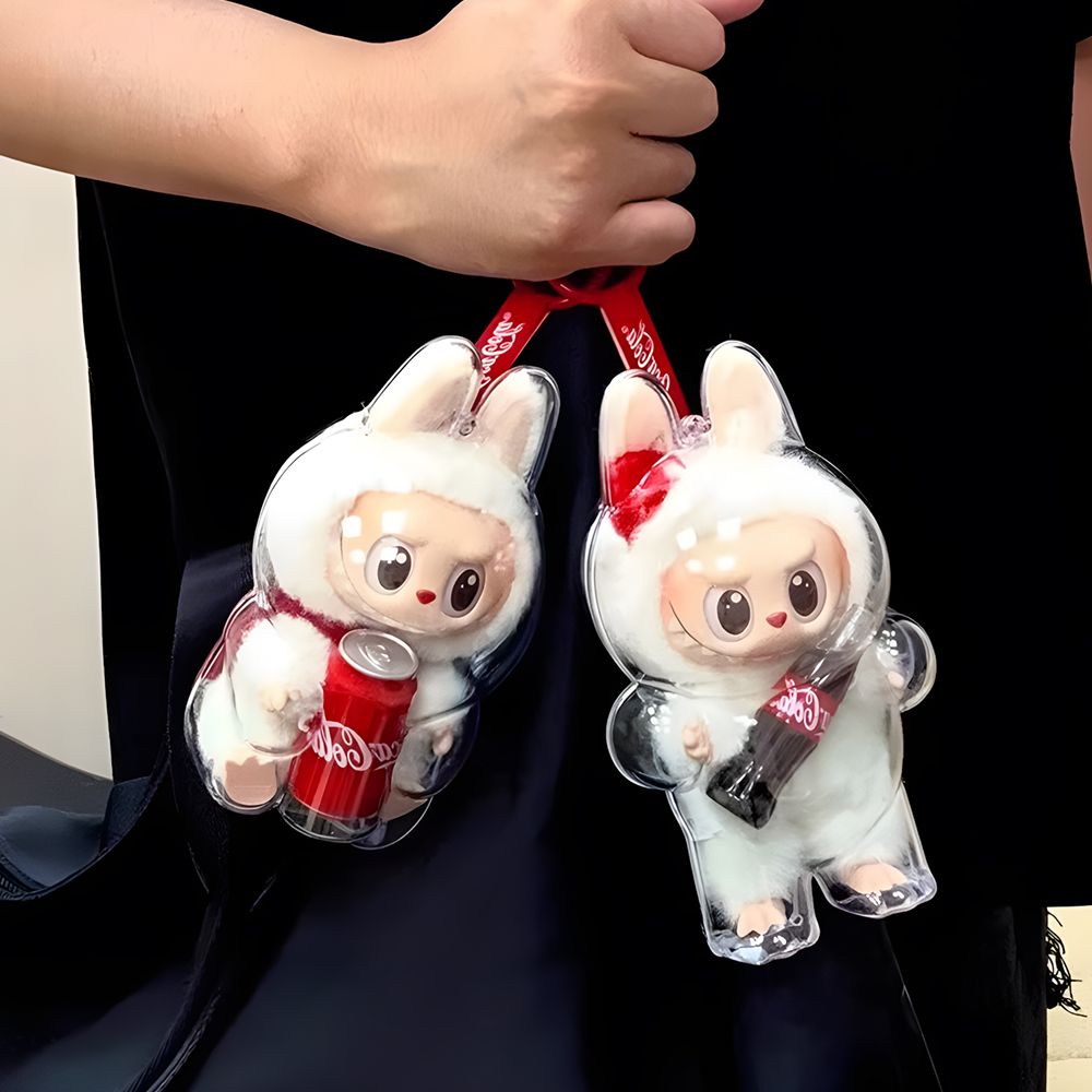 팝마트 라부부 콜라 케이스 인형 키링 LABUBU 케이스 코카콜라 호박 호환 투명 커버 - 상세 이미지 2