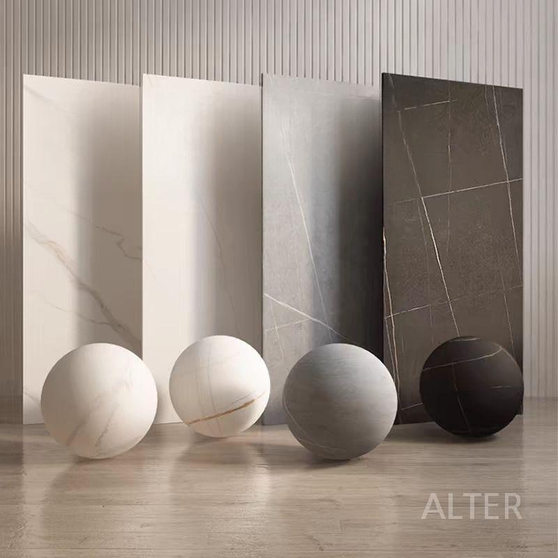 세라믹 상판 인조 대리석 테이블 교체 식탁 플레이트 120x60CM 11MM 광택 그레이 - 상세 이미지 2