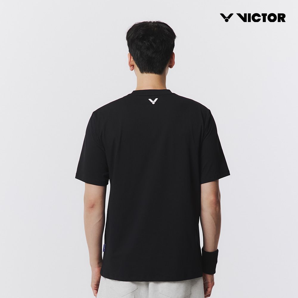 빅터 배드민턴 남여공용 오버핏 반팔라운드티셔츠 VT25CTO200U 블랙 - 상세 이미지 2